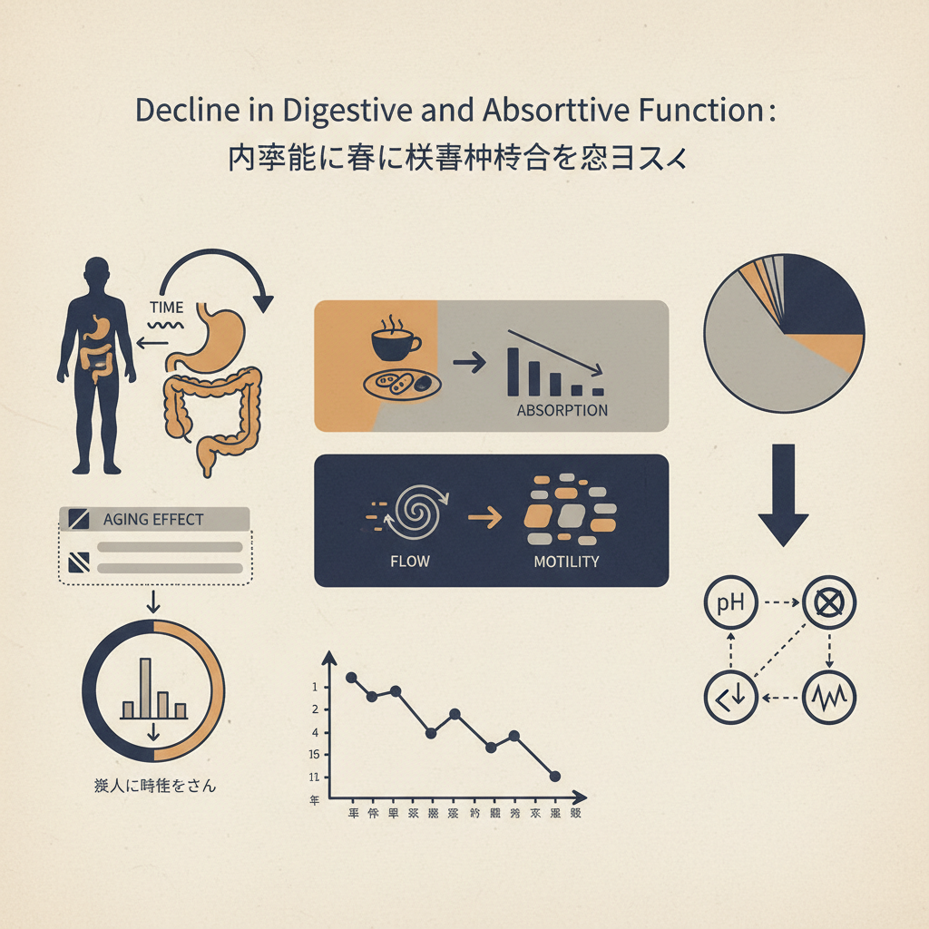 加齢に伴う消化吸収機能の低下&mdash;&mdash;生理学的メカニズムと数値