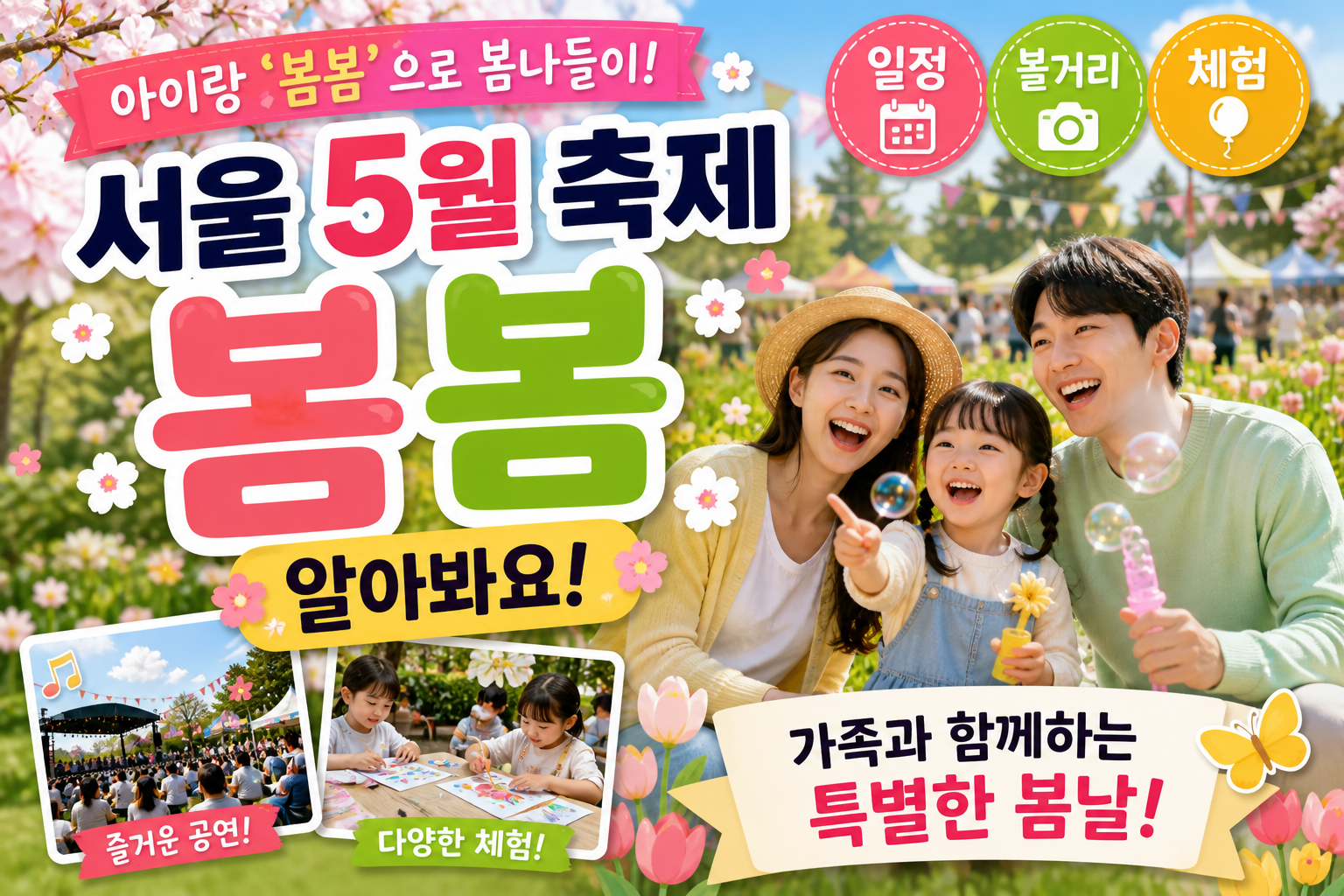 아이랑 가기 좋은 서울 5월 축제 &lsquo;봄봄&rsquo; 총정리｜일정&middot;볼거리&middot;체험 꿀팁까지
