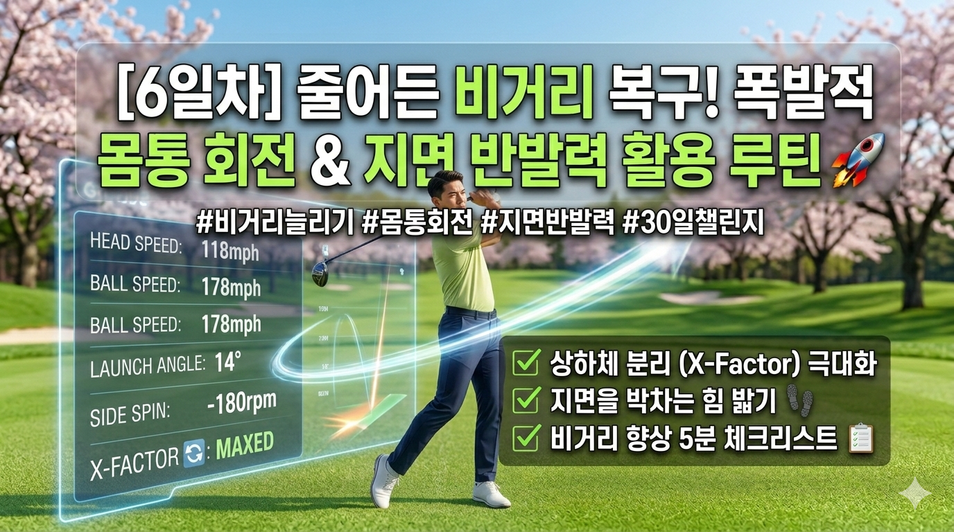 [6일차] 줄어든 비거리 복구! 몸통 회전 스피드 높이는 핵심 비결 🚀