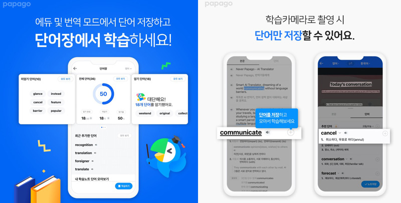 파파고 에듀 단어장 이미지