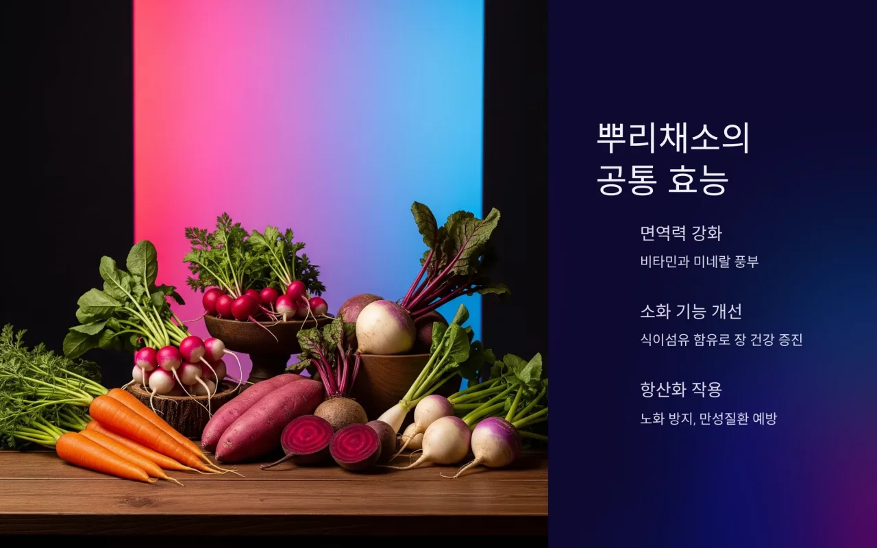 뿌리채소의 공통된 영양과 효능
