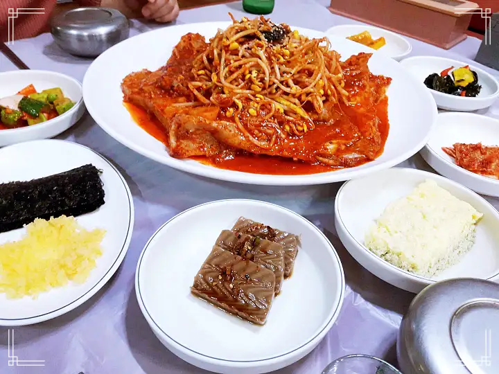 백반기행 모듬생선찜 문희경 편 장치 가오리 생선찜 대구뽈찜 울진 맛집 소개