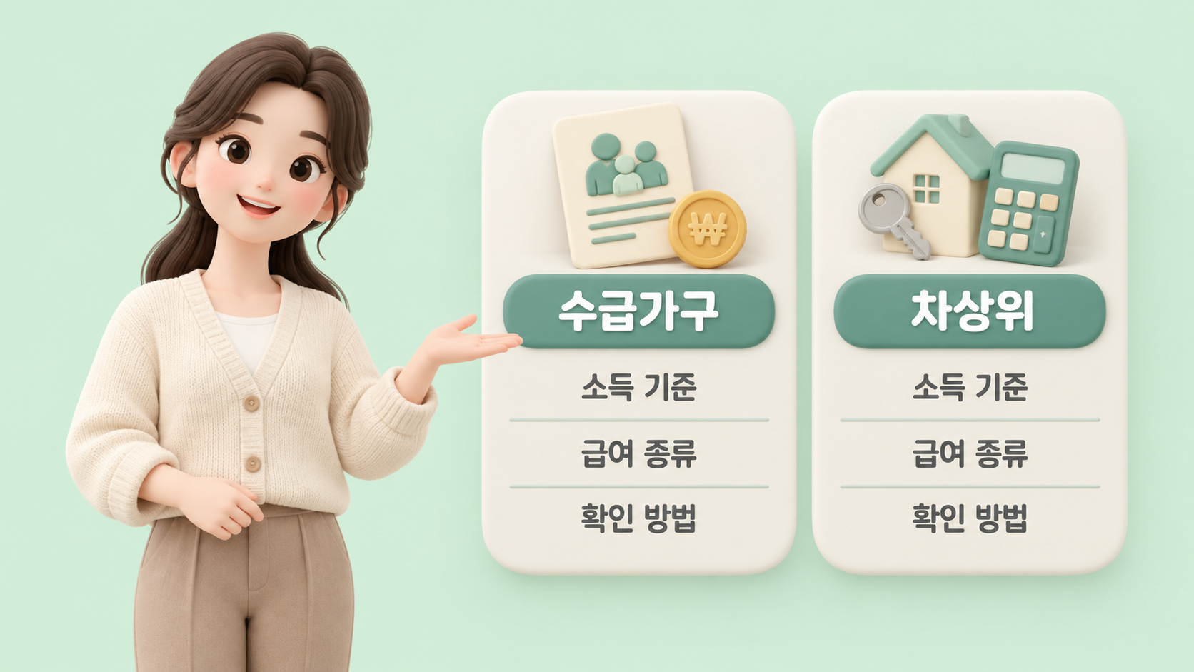 수급과 차상위 비교 카드