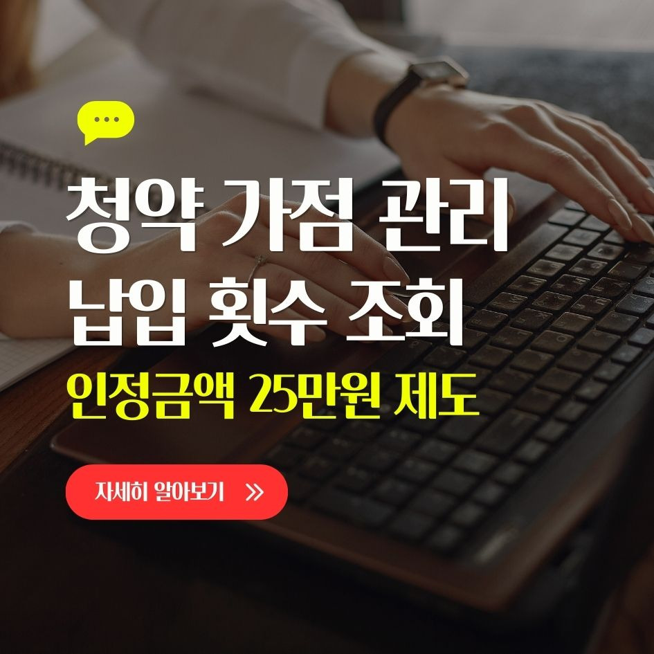 청약납입횟수와 인정금액 제도 요약