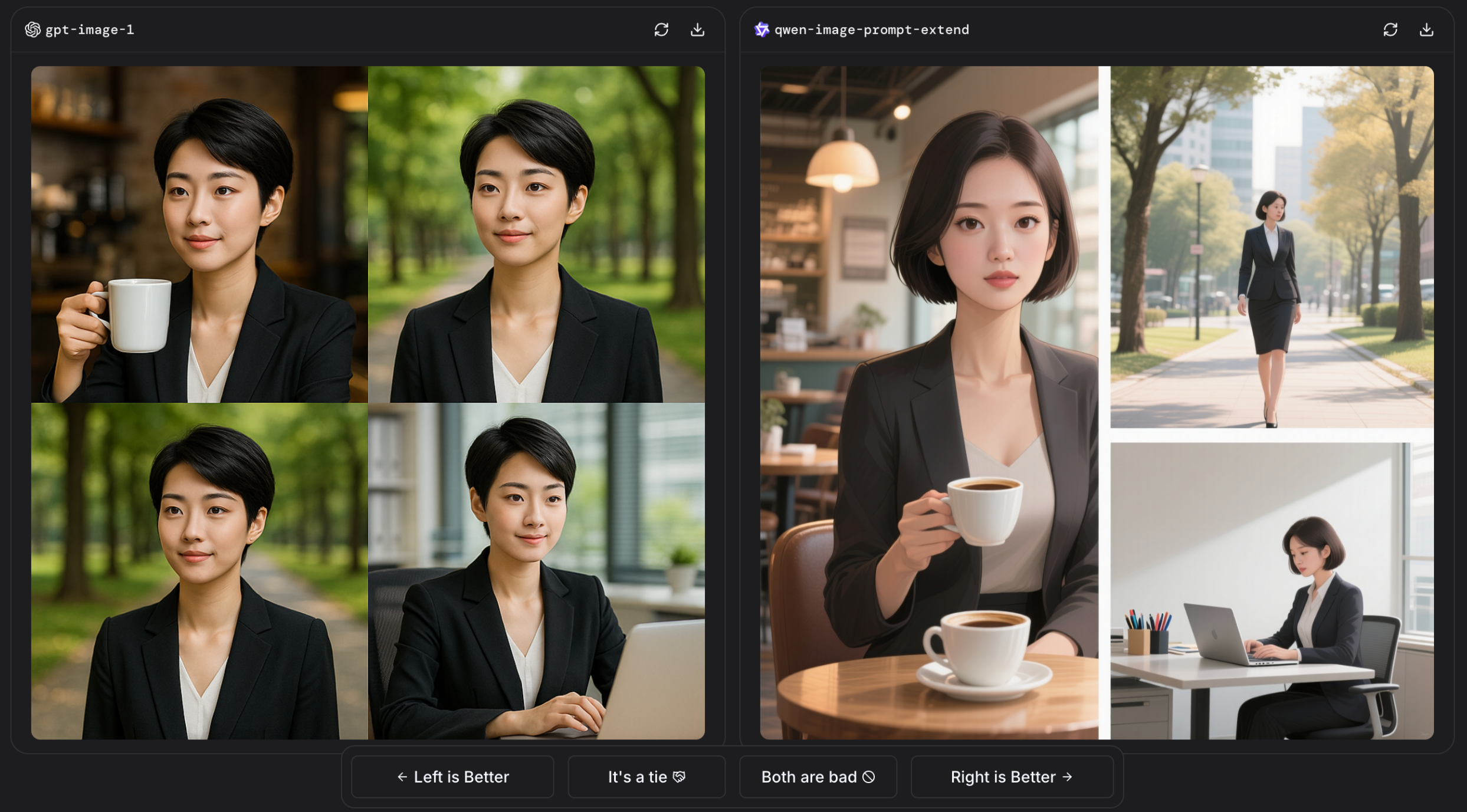 등장인물의 일관성을 유지하는 것은 일부 다른 모델에서도 유연하게 결과물을 내보내고 있습니다.