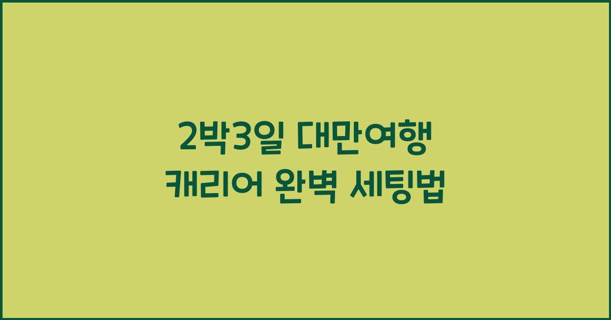 2박3일 대만여행 캐리어