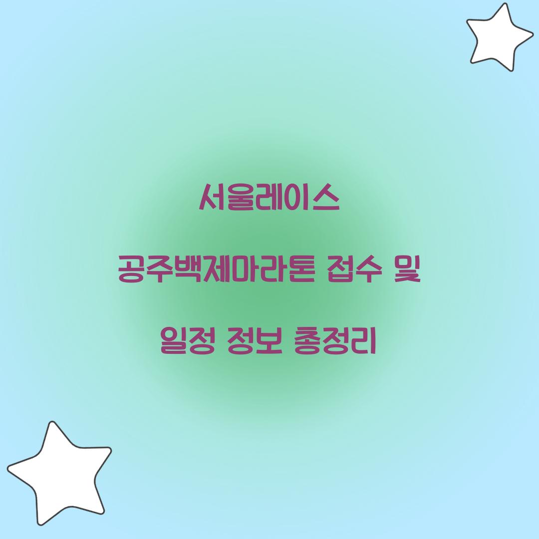 서울레이스 공주백제마라톤