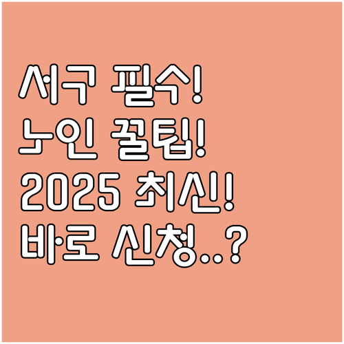 인천 서구 노인여가복지서비스 2025..