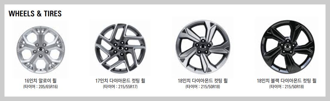 2024 티볼리 휠 타이어 옵션