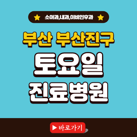 부산 부산진구 토요일 진료 병원 찾기 ❘ 주말 문여는 소아과, 내과, 이비인후과 리스트