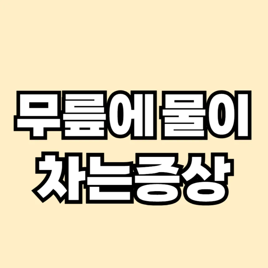 무릎에 물이 차는 증상