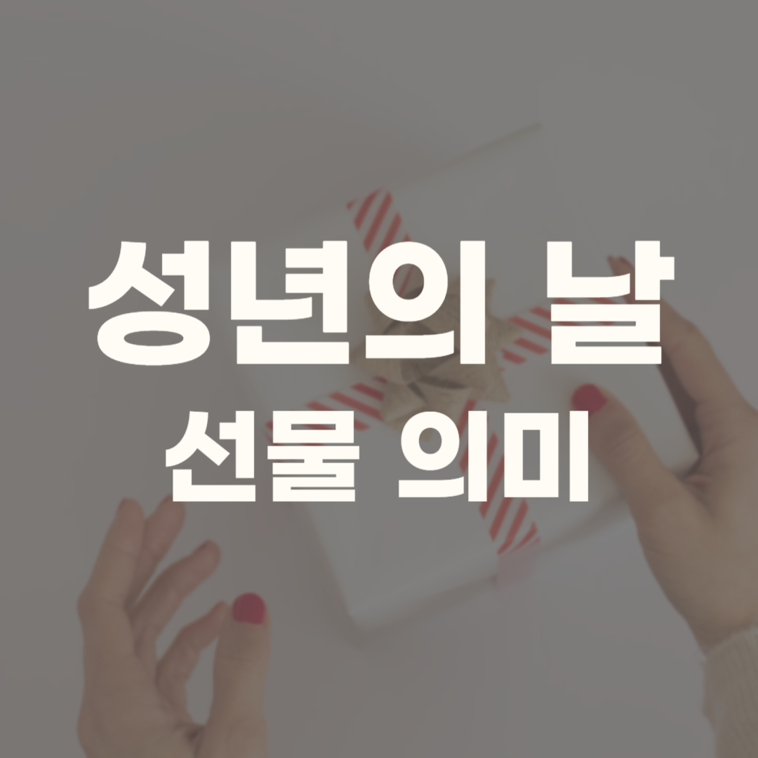 성년의 날 딸 아들 선물 추천