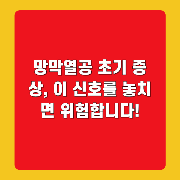망막열공 초기 증상