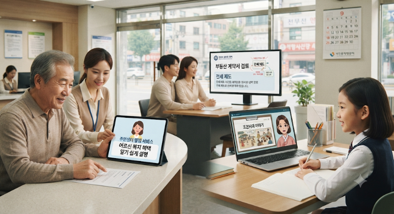 예를 들어 공공기관의 행정서비스에 한국형 AI가 활용될 수도 있고, 복잡한 행정문서를 쉽게 설명해주는 서비스가 등장할 수도 있습니다.