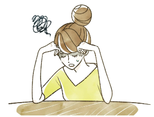 컨티션이 좋지 않은 여성