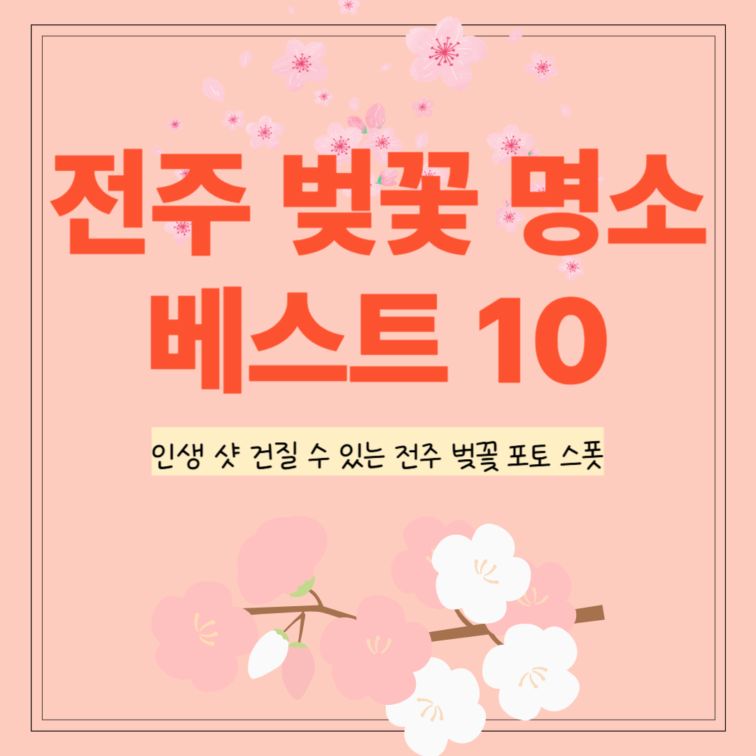 전주 벚꽃 명소 베스트 10