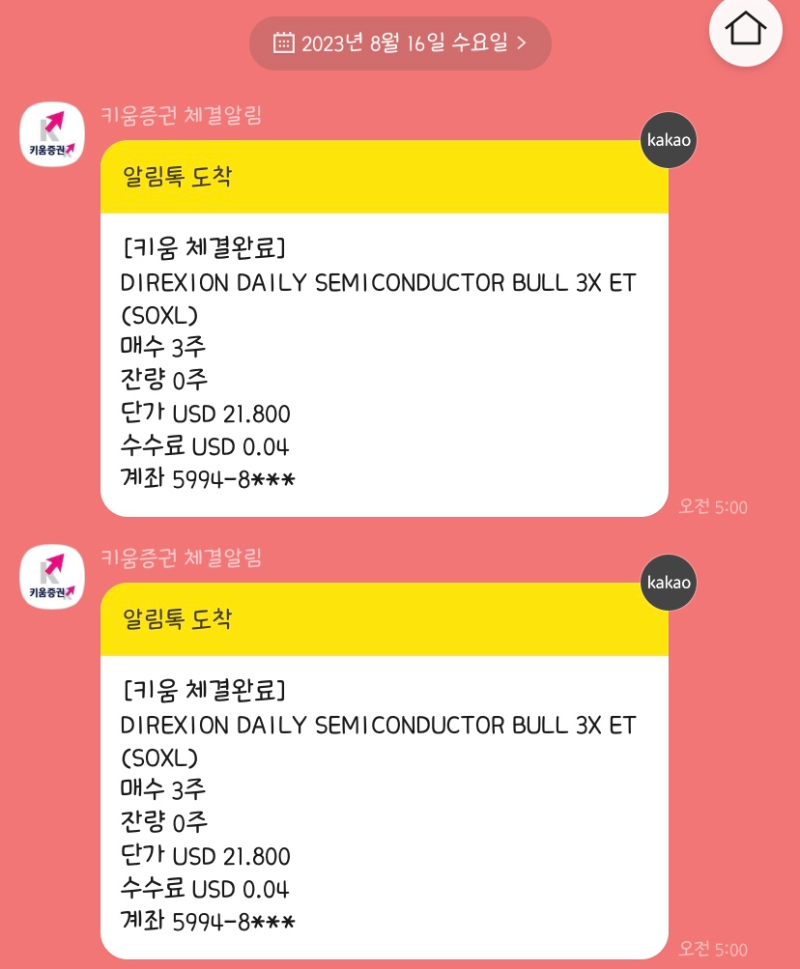 미국주식 무한매수법 SOXL 2-3주차 23.08.15 매매인증