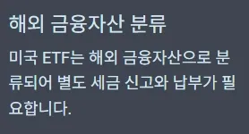 미국 ETF 해외 금융자산 분류