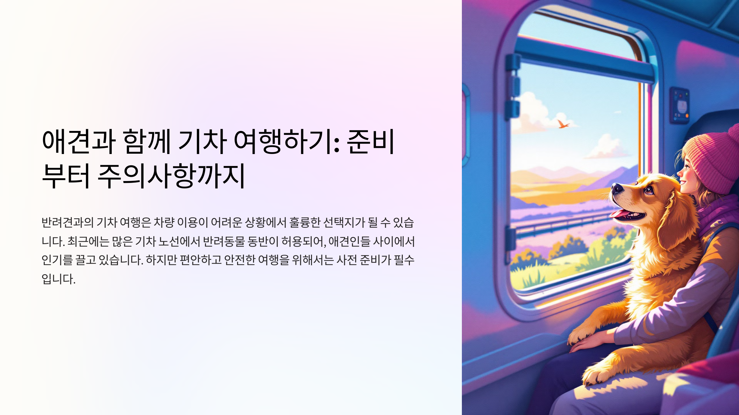 애견과 함께 기차 여행하기: 준비부터 주의사항까지