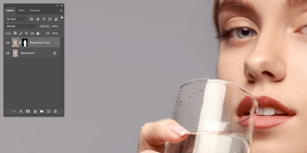 포토샵 자동 누끼 따기 영역 수정하기