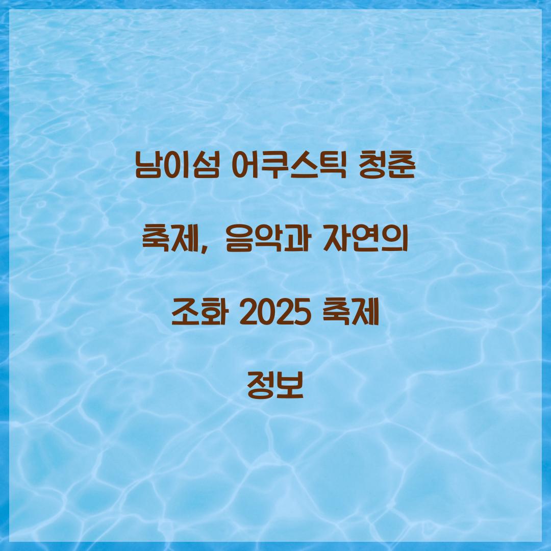 남이섬 어쿠스틱 청춘 축제