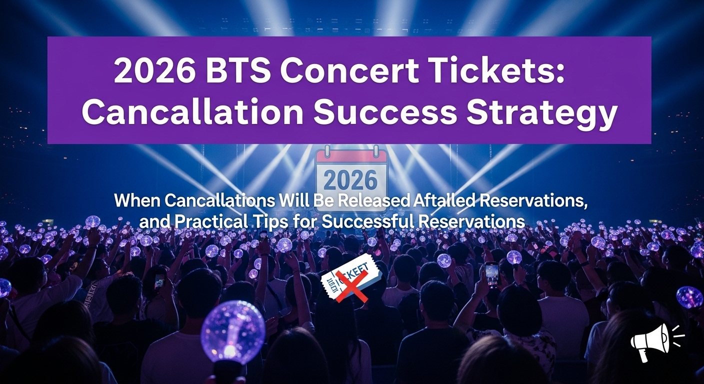 2026년 방탄소년단 콘서트 티켓 예매 실패 후 취소표가 풀리는 시간대 및 예매 성공을 위한 실전 팁