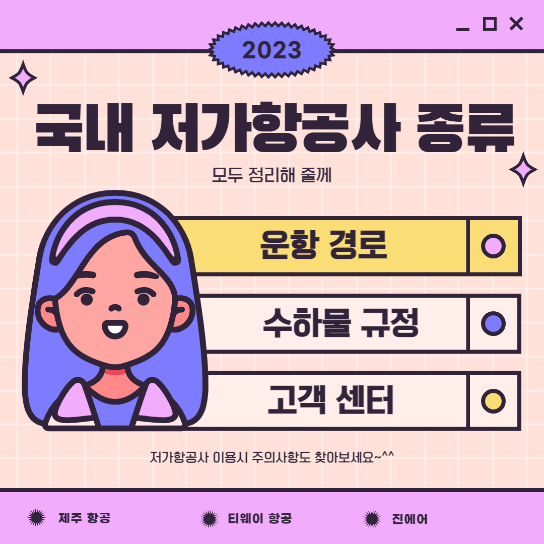 국내저가항공사 운항경로, 수하물규정 및 주의사항