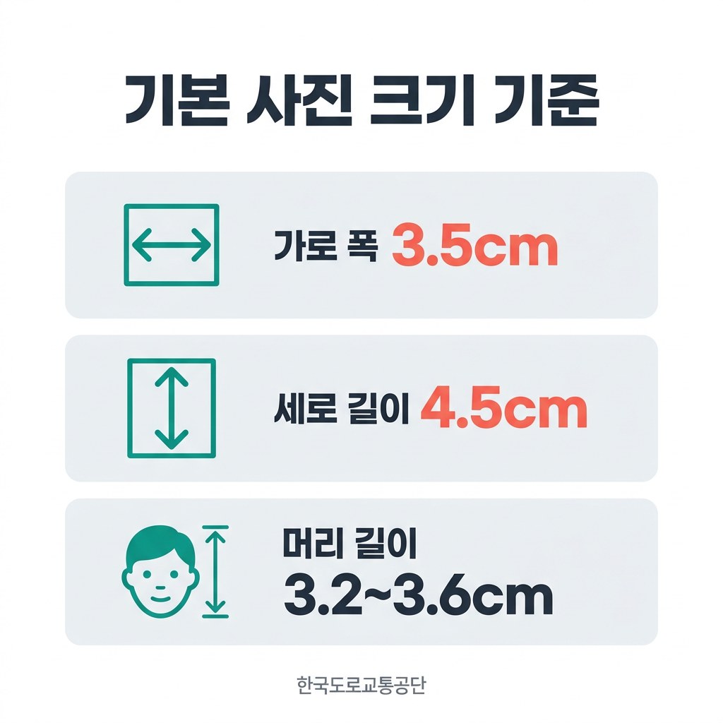 운전면허 사진 규격 기본 사진 크기 기준
