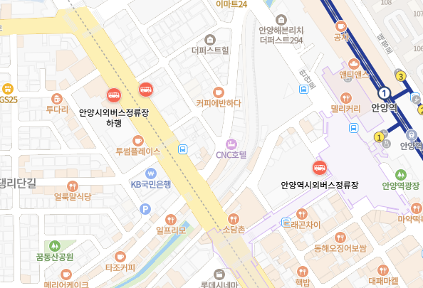 안양시외버스정류장 위치-지도
