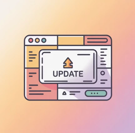 업데이트를 상징하는 일러스트 이미지