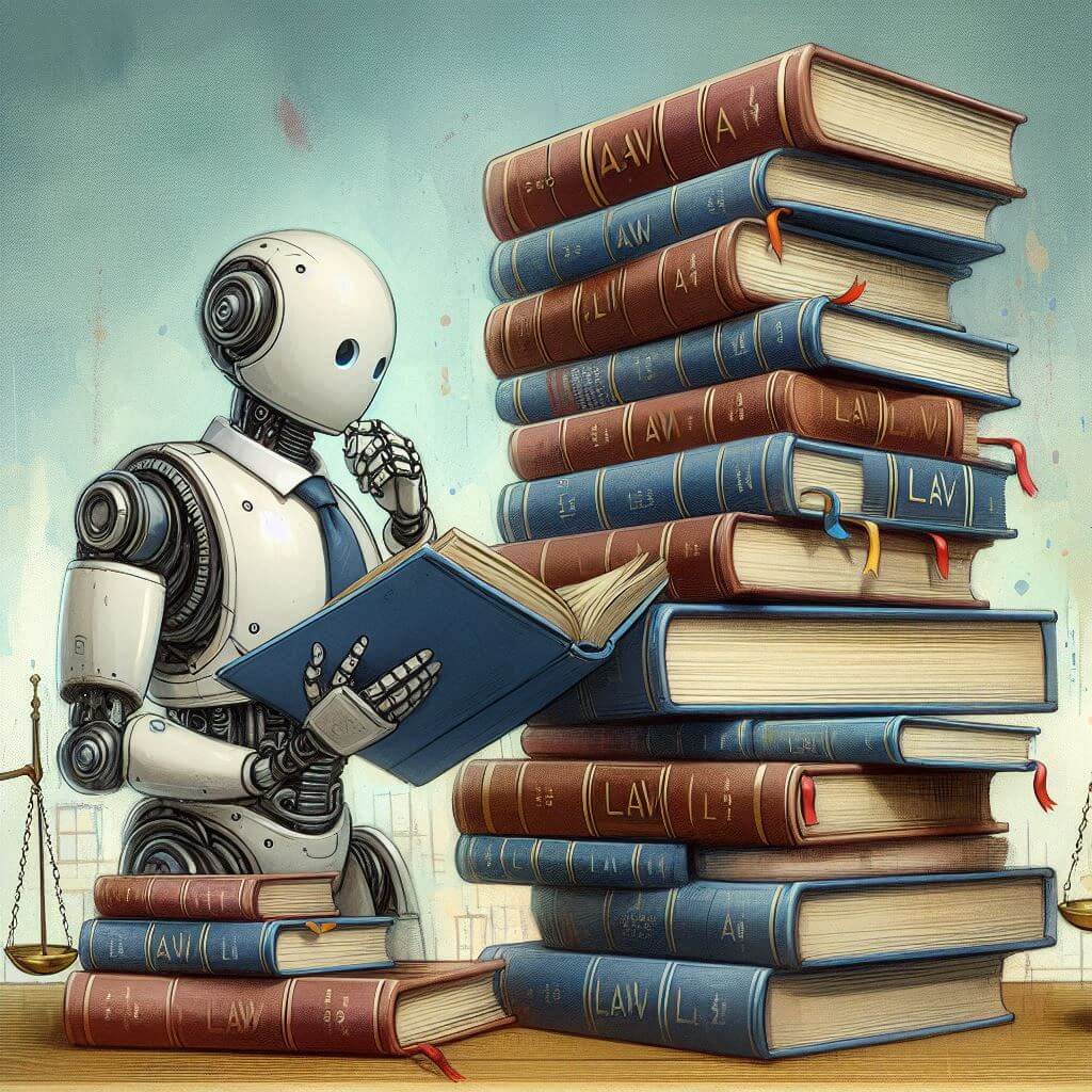 두꺼운 법률책이 쌓여 있다