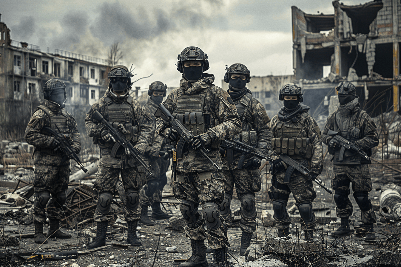 무장하고-전쟁터에-서-있는-군인들