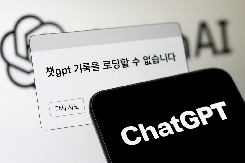 챗GPT &quot;기록을 로딩할 수 없습니다&quot; 오류 해결 방법