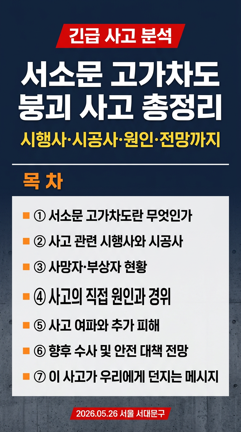 서소문 고가차도 붕괴 사고 시행사, 시공사, 관련 업체, 사고 이유, 원인, 책임, 전망
