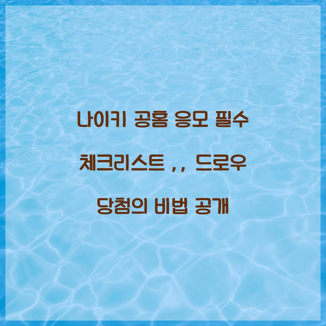 나이키 공홈 응모