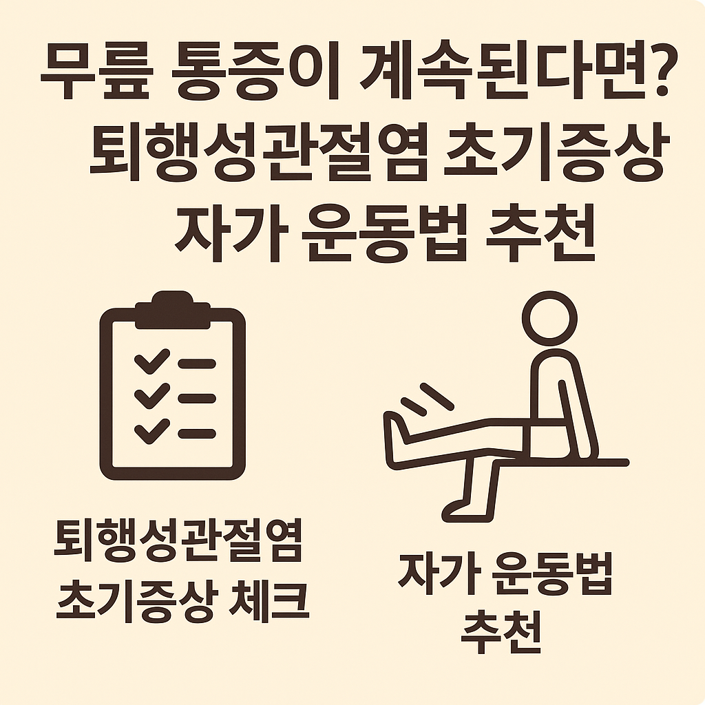 무릎통증이 계속된다면? 퇴행성 관절염 초기증상
