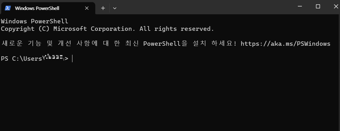 powershell 창