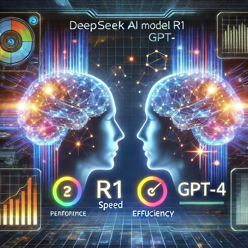 딥시크 AI 모델 R1과 GPT-4의 주요 성능 개요&amp;#44; 홀로그래픽 디지털 AI 비교