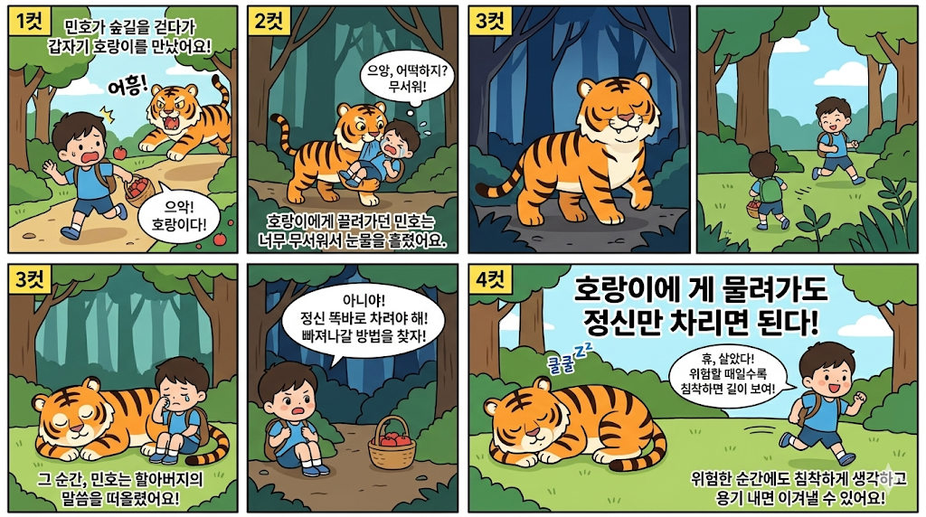 호랑이에게 물려가도 정신만 차리면 된다.