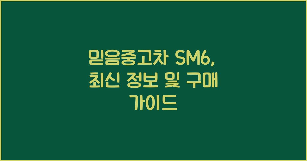 믿음중고차 sm6