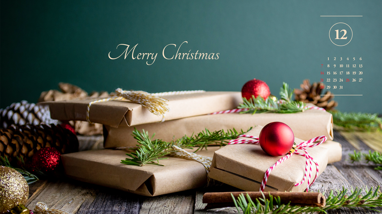03 크리스마스 선물 A - 2025년12월 노트북배경화면