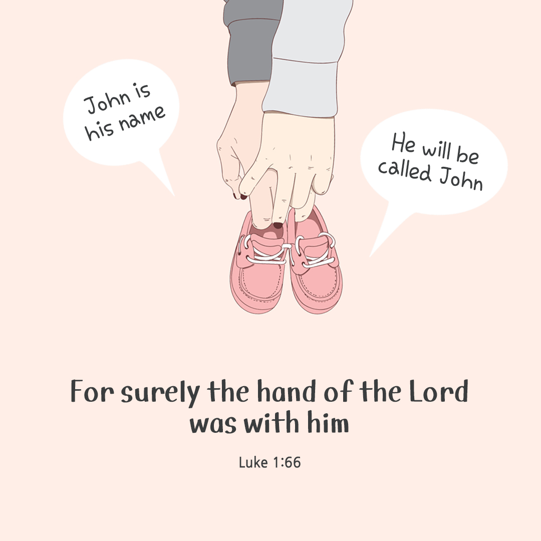 For surely the hand of the Lord was with him. (Luke 1:66) by pieonane Daily Bible quote image
