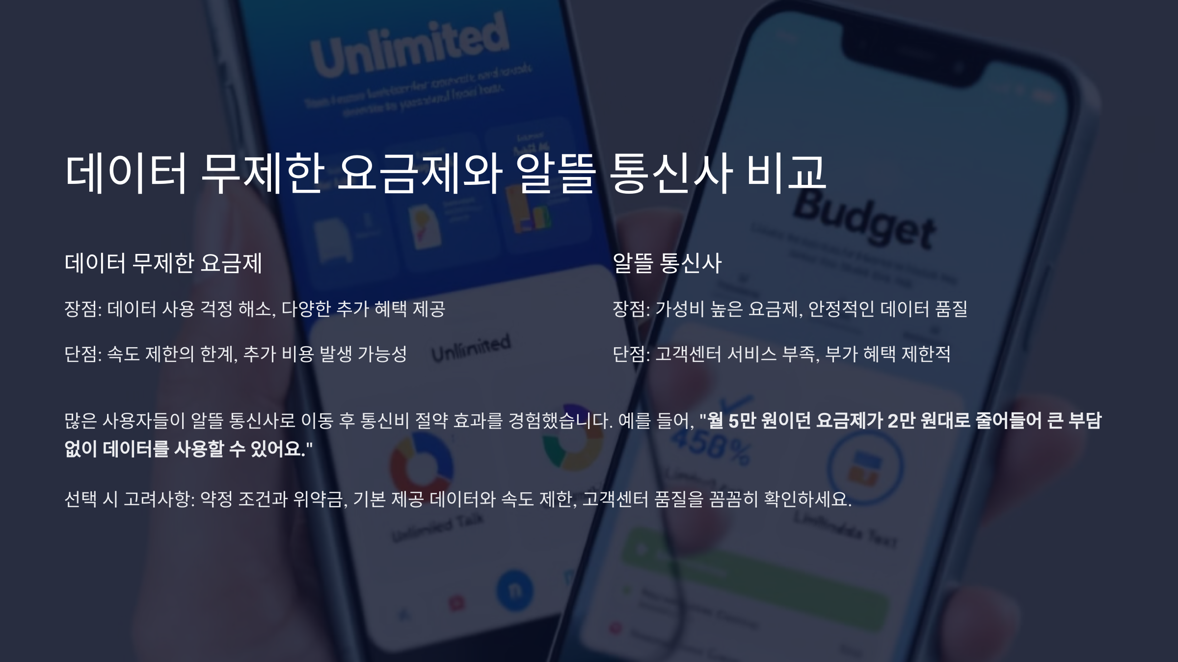 데이터 무제한 요금제와 알뜰 통신사 후기! 속도&middot;혜택 비교 총정리