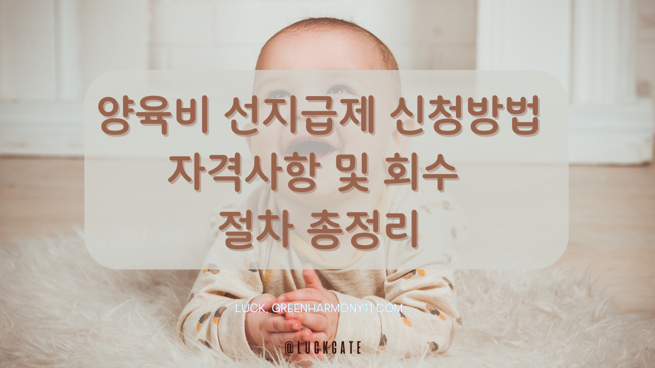 양육비 선지급제 신청방법