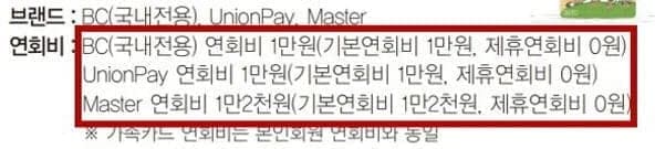 기본연회비만있는경우