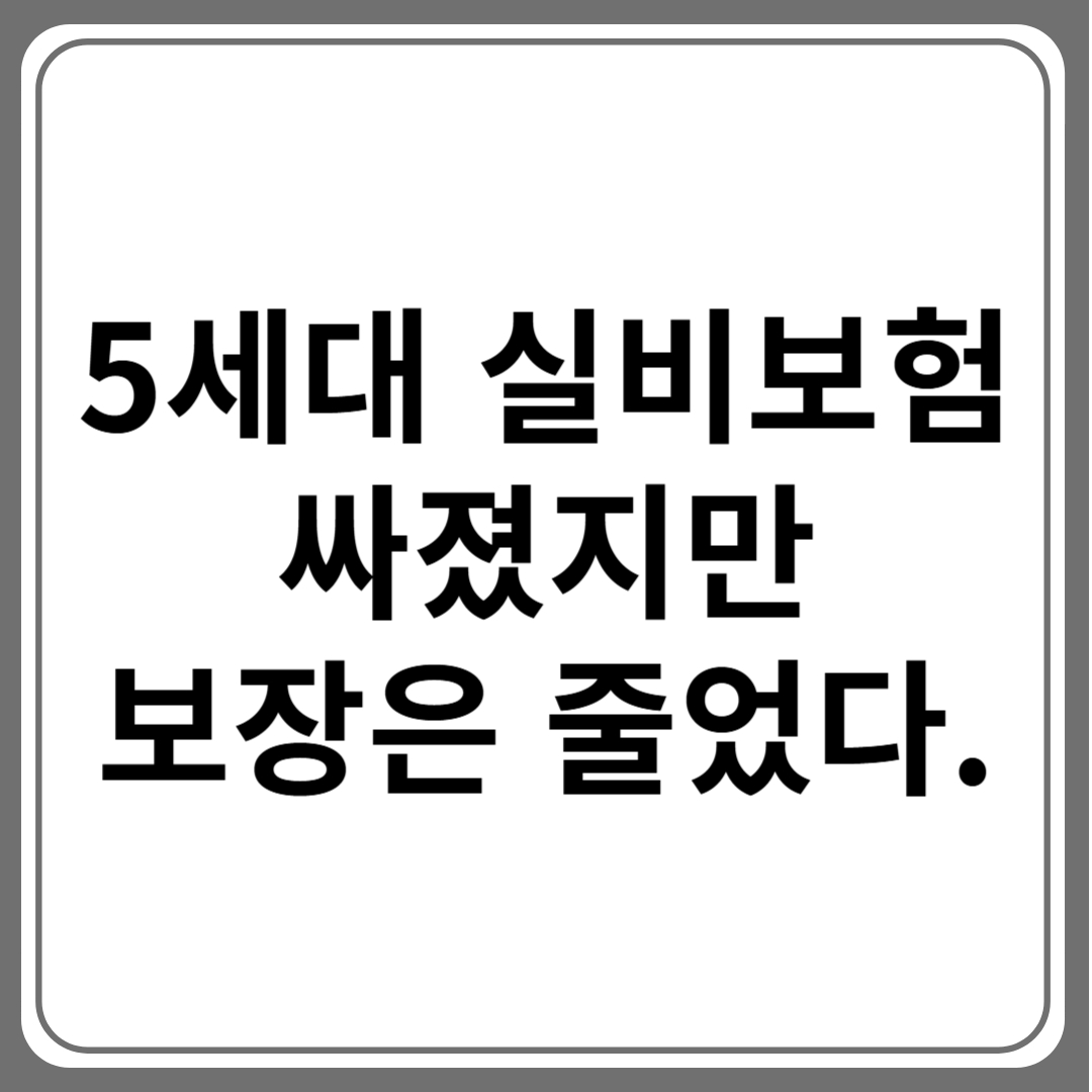 실비보험 바뀝니다, 5세대 실비보험, 한눈에 정리