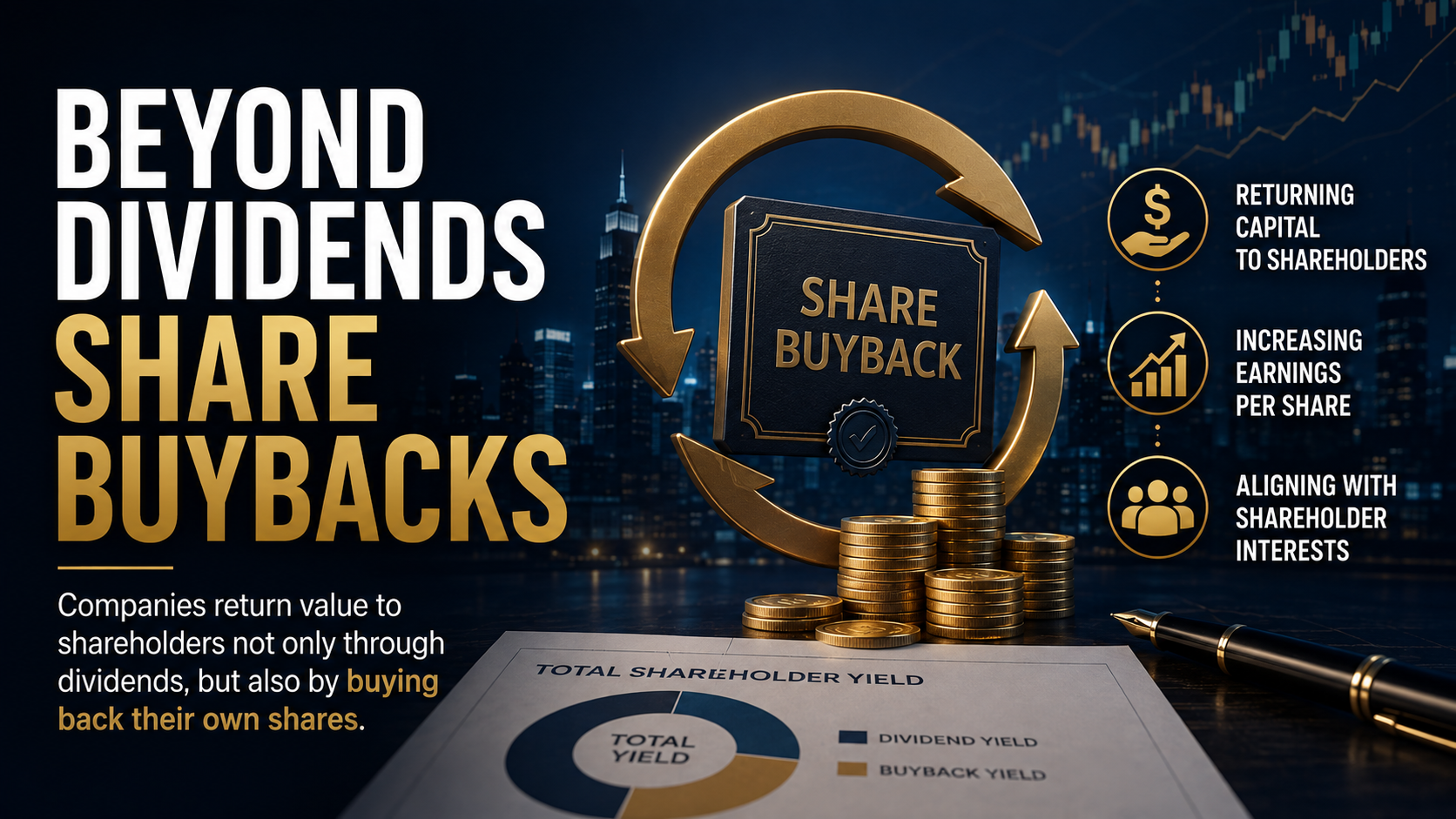 Comparison of Dividend Yield and Buyback Yield as two key methods companies use to return capital to shareholders.