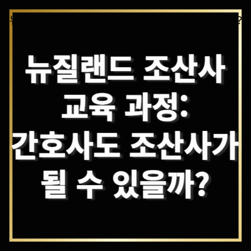 뉴질랜드 조산사 교육 과정: 간호사도 조산사가 될 수 있을까?