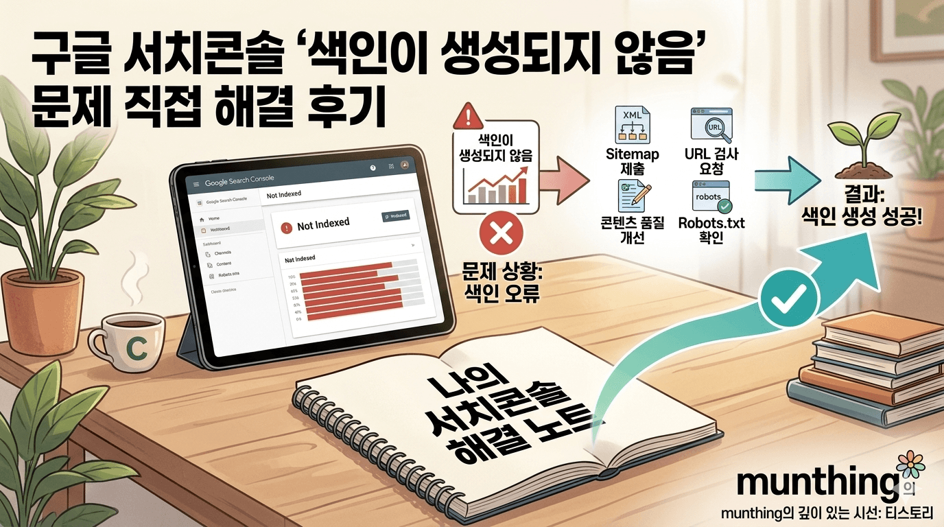 구글 서치콘솔 '색인이 생성되지 않음' 문제 직접 해결해 본 후기