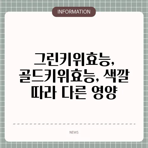 그린키위효능, 골드키위효능, 색깔 따라 다른 영양